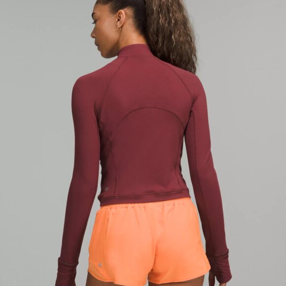 lululemon It's Rulu Run Cropped Half Zip in mulled wine NWOT - Picture 3 of 5